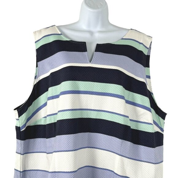Talbots Dress 24W Sleeveless Striped Multicolored Cotton‎ Spandex NWT DR-1584 - Picture 3 of 9